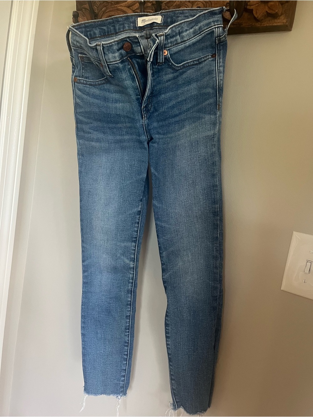 Madewell Light Blue high rise skinny crop jeans